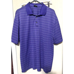 Mens Nike Golf Polo Shirt Dri Fit Purple Striped Size XL Performance